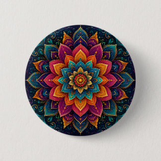 Bóton Redondo 5.08cm Arte floral inspirada em mandalas