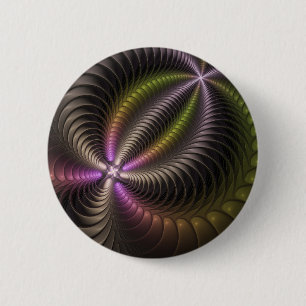 Bóton Redondo 5.08cm Arte Fractal 3D Colorida abstrato brilhante