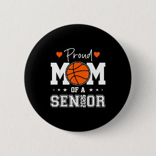 Bóton Redondo 5.08cm Arte Gráfica para Mãe de Basquete da Turma de 2026