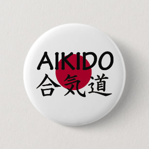 Bóton Redondo 5.08cm Arte marcial do japonês do Aikido