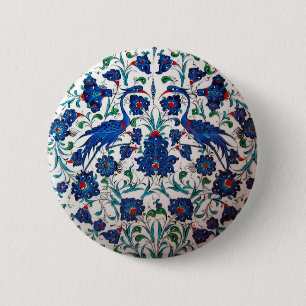 Bóton Redondo 5.08cm Arte mitológica do azulejo do design do pássaro 