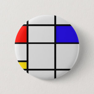 Bóton Redondo 5.08cm Arte moderna de Piet Mondrian