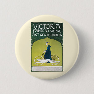 Bóton Redondo 5.08cm Arte Vintage Art Nouveau, Victoria Fahrrad Werke, 
