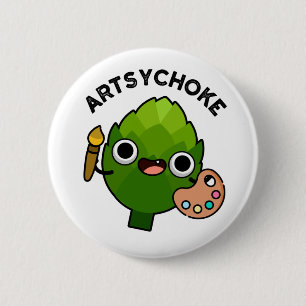 Bóton Redondo 5.08cm Artsychoke Funny Veggie Artichoke Pun