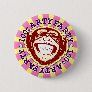 Bóton Redondo 5.08cm Arty Farty, 100% Engraçado Crachá de Macaco Engraç