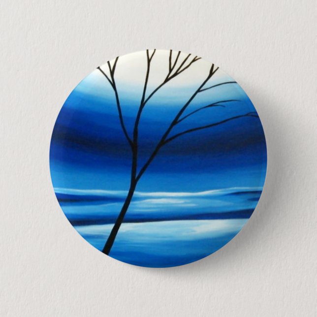 Bóton Redondo 5.08cm Árvore Abstrata Céu Azul (Frente)