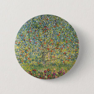 Bóton Redondo 5.08cm Árvore da Maçã por Gustav Klimt, Vintage Art No