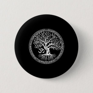 Bóton Redondo 5.08cm Árvore Da Vida Com Símbolo Om Yoga Zen Meditação S