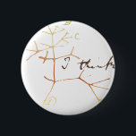 Bóton Redondo 5.08cm Árvore de Darwin de vida: Eu penso<br><div class="desc">Caderno de Darwins: o primeiro esboço da árvore da evolução,  árvore de vida. Eu penso.</div>