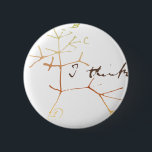 Bóton Redondo 5.08cm Árvore de Darwin de vida: Eu penso<br><div class="desc">Caderno de Darwins: o primeiro esboço da árvore da evolução,  árvore de vida. Eu penso.</div>