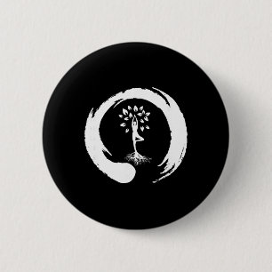 Bóton Redondo 5.08cm Árvore de Ioga da Vida Meditação Yin Yang