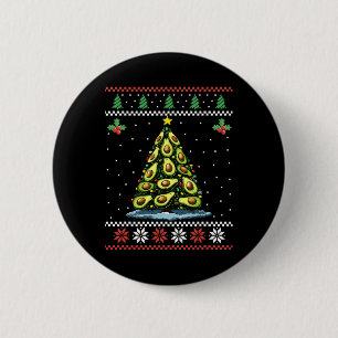 Bóton Redondo 5.08cm Árvore de Natal Avocado Natal Feia Doce Natal Xmas