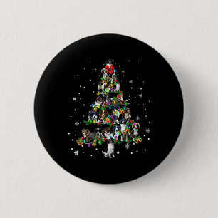 Bóton Redondo 5.08cm Árvore de Natal de Cão Sprollie Bonito Dão Xmas T