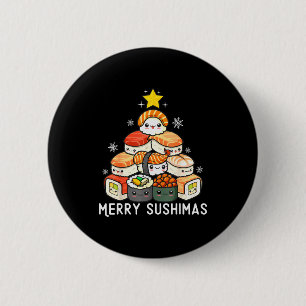 Bóton Redondo 5.08cm Árvore de Natal de Sushi Fofa Rápida Para Homens A