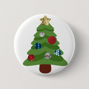 Bóton Redondo 5.08cm árvore de natal emoji