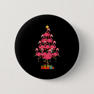 Bóton Redondo 5.08cm Árvore de Natal engraçada do flamingo Nk Natal Pás