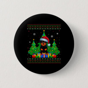 Bóton Redondo 5.08cm Árvore de natal Santa Hat Rottweiler D, suave