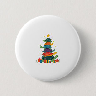 Bóton Redondo 5.08cm Árvore de Natal Tartaruga Adorável Árvore de Natal