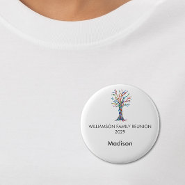 Bóton Redondo 5.08cm Árvore de nome personalizado da árvore da família 