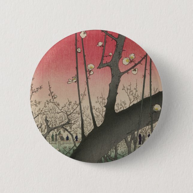 Bóton Redondo 5.08cm Árvores de solário japonesas (Frente)