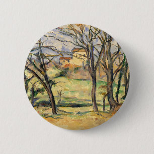 Bóton Redondo 5.08cm As árvores e as casas de Paul Cezanne aproximam