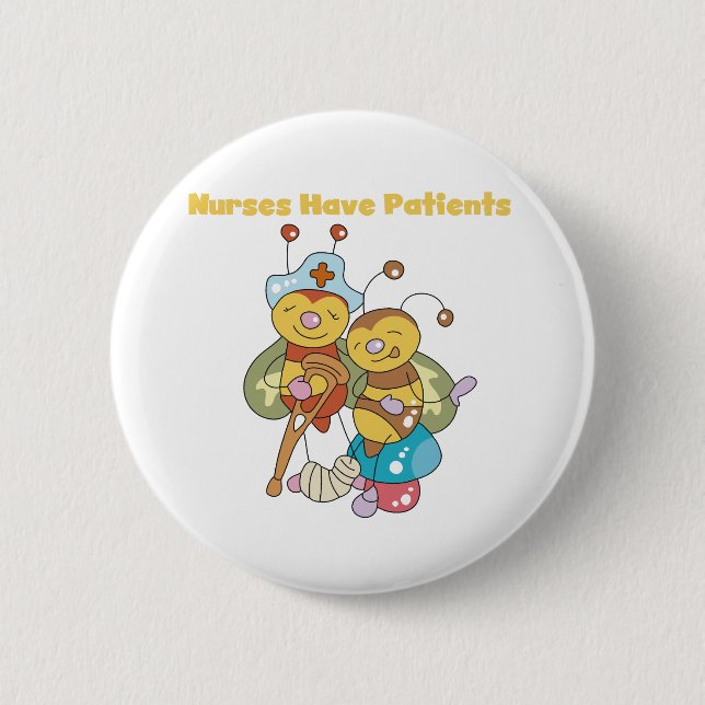 Bóton Redondo 5.08cm As enfermeiras têm pacientes (Frente)