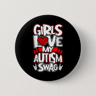 Bóton Redondo 5.08cm As Meninas Adoram O Meu Autismo, Engraçado Homem A