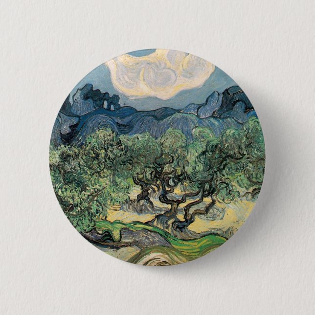 Bóton Redondo 5.08cm As Oliveiras, Vincent van Gogh (Frente)