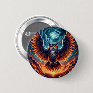 Bóton Redondo 5.08cm Ascensão Fiery Owl Phoenix