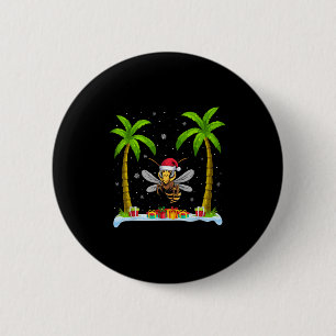 Bóton Redondo 5.08cm Asiático Gigante Hornet Santa Hat Palm Tree Beach 