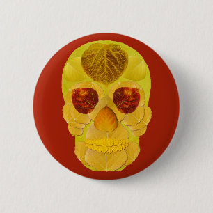Bóton Redondo 5.08cm Aspen Folha Skull 1
