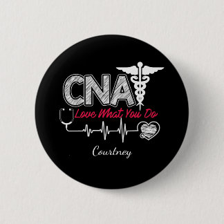 Bóton Redondo 5.08cm Assistente de Enfermagem Certificado CNA Personali