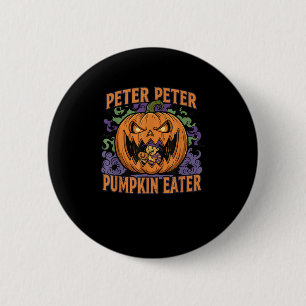 Bóton Redondo 5.08cm Assustador Comedor de Abóbora Peter Halloween Jack