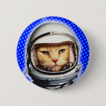 Astronaut Cat Pinback Button