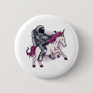 Bóton Redondo 5.08cm Astronauta cavalgando um chapéu rosa de camiseta d