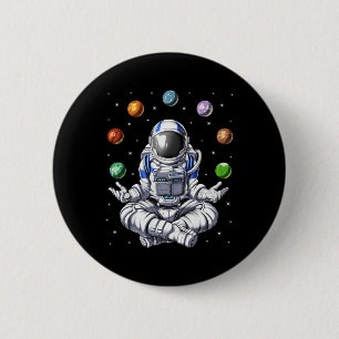 Bóton Redondo 5.08cm Astronauta Espaço Planetas Meditação Yoga Espiritu