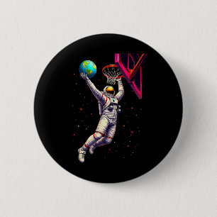 Bóton Redondo 5.08cm Astronauta Jogando Planetas de Basquete Exterior