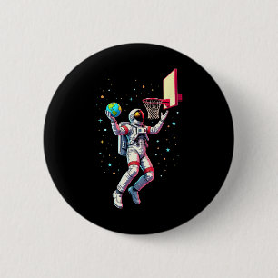 Bóton Redondo 5.08cm Astronauta Jogando Planetas Sketll Espaço Sideral 