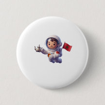 Astronauta Marroquino Fofo Kawaii Adesivo 3D