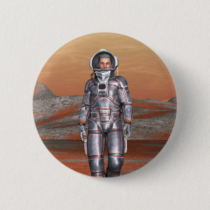 Bóton Redondo 5.08cm Astronauta Mars - Explorador de Espaço no Planeta