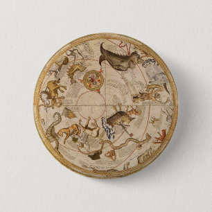 Bóton Redondo 5.08cm Astronomia do vintage, mapa de estrela celestial