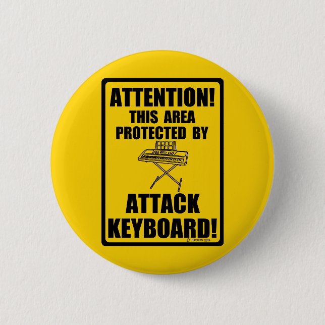 Bóton Redondo 5.08cm Ataque teclado (Frente)