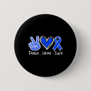 Bóton Redondo 5.08cm Ataxia Consciência Mês Azul Fita Paz Cura de Amor
