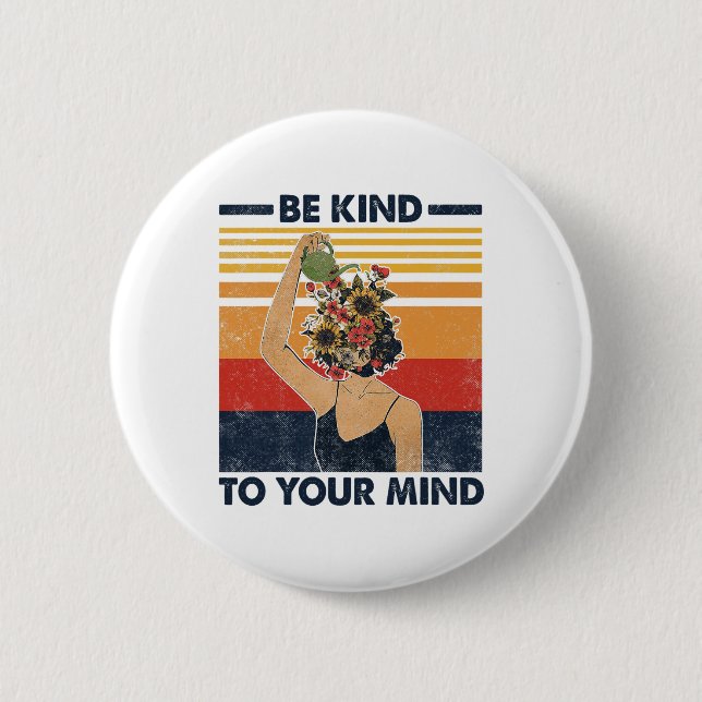 Bóton Redondo 5.08cm Atenção À Sua Mente Para A Consciência Da Saúde Me (Frente)