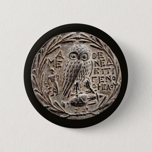 Bóton Redondo 5.08cm Athens Silver Tetradrachm (Frente)