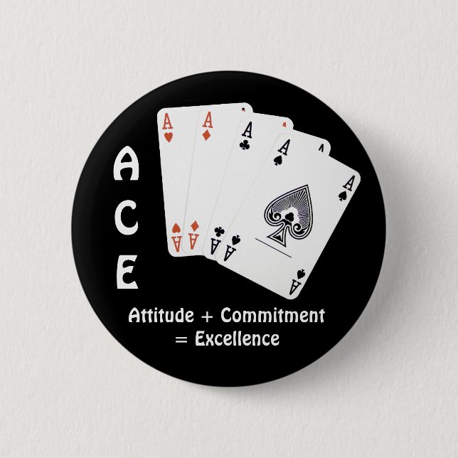 Bóton Redondo 5.08cm Atitude ACE + Compromisso = Excelência (Frente)