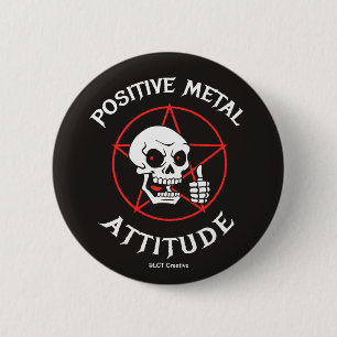 Bóton Redondo 5.08cm Atitude positiva do metal