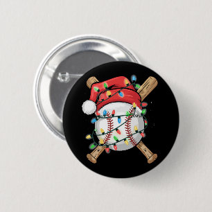 Bóton Redondo 5.08cm Atleta de beisebol de Natal Esportes Papai Noel 