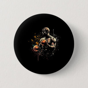 Bóton Redondo 5.08cm Atleta Lutador de Boxe MMA