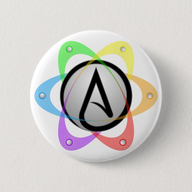 Bóton Redondo 5.08cm Átomo ateu Symbol.png de LGBT (Frente)